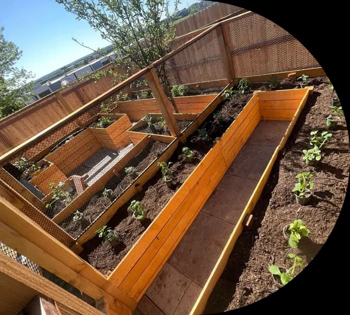 Raised garden beds built by JAL Landscaping