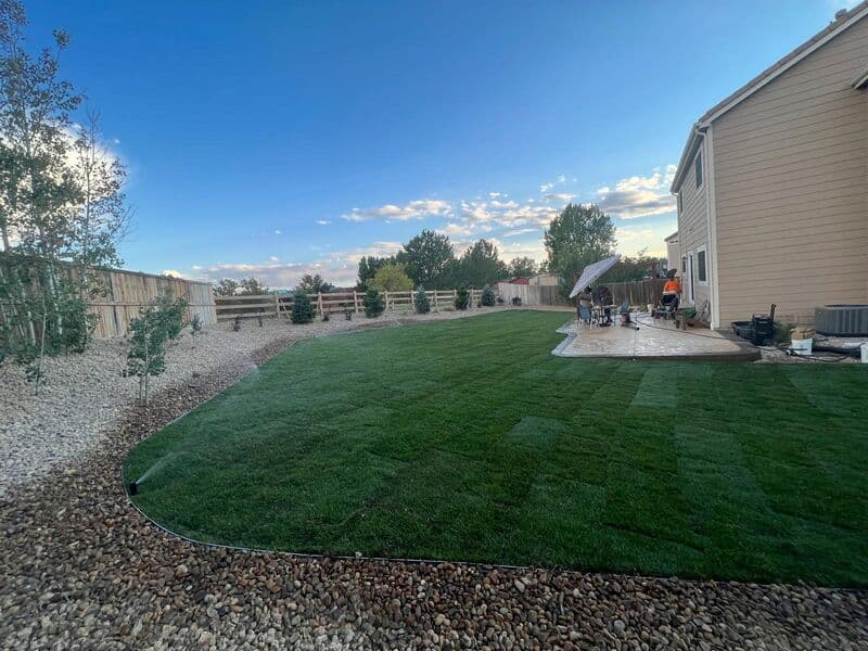 Sod Installation & River Rock Borders